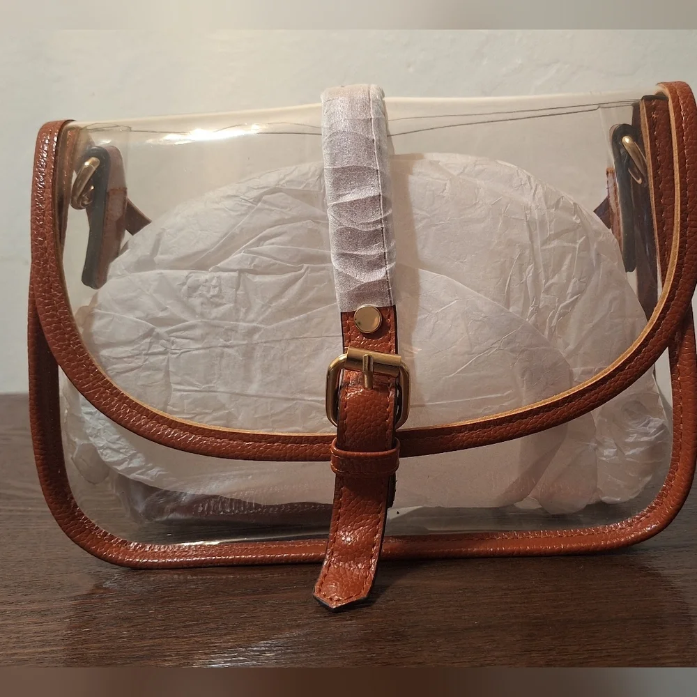 Clear Bag Tote Crossbody 6.7" x 9.5" NWOT - Picture 3 of 7